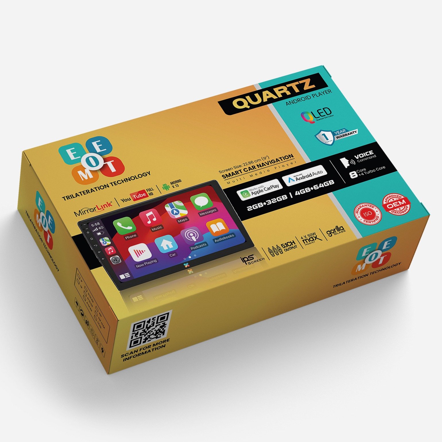 QUARTZ Android Player – Smart Car Navigation with QLED Display